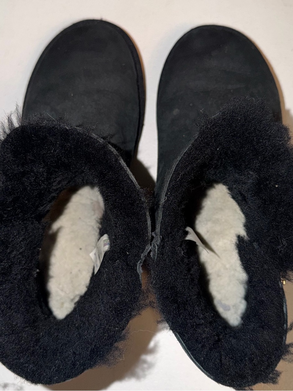 UGG Bailey Zip Mini Black Suede Shearling Sheepskin Ankle Boots Sz US 10 Women's - Picture 8 of 8